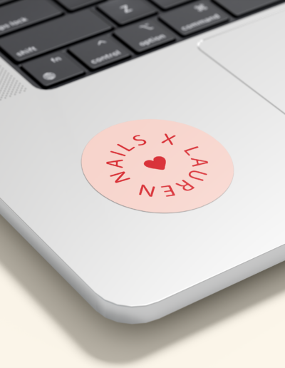 laptop sticker lauren x nails